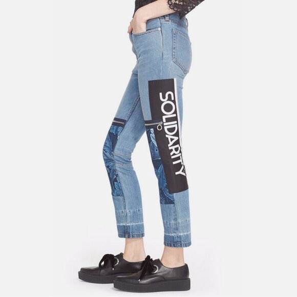 Marc By Marc Jacobs Blue Acanthus Patched School Boy Pant Jeans - Picture 3 of 7